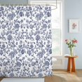 thumbnail image 4 of Shower Curtains for Bathroom, Blue Flower Waterproof Fabric Shower Curtain, Spring Leaf Vintage Farmhouse Boho Plant Decorative Bathroom Curtain for Bathtub, 36"x72", No Hooks Included, 4 of 9