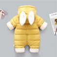 thumbnail image 5 of Mercatoo Baby Girls Hooded Romper Outerwear Winter Rabbit Ear Thick Jacket Toddler Girls Long Sleeve Coats 1 to 18 Months, 5 of 9
