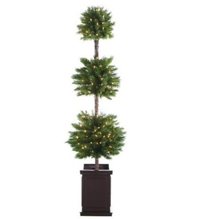 6 pre lit potted triple ball artificial christmas topiary 6 pre lit potted triple ball artificial christmas topiary