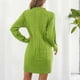 thumbnail image 2 of Winter Sweater Dress Long Sleeve Pure Color Knit Sweater Dress For Shopping For Female ANGGREK Ropa, 2 of 7