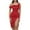 Red, variant on IROINNID Asymmetrical Dress For Women Short Sleeve One Shoulder Summer One Shoulder Splicing Irregular Dress Regular Dress