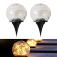 thumbnail image 1 of Luz solar al aire libre, luces solares de enchufe de tierra, luces de bola de vidrio agrietadas al aire libre, decoración de jardín de villa de paisaje navideño, 1 of 5