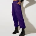 thumbnail image 3 of IYYVV Sweatpants for Women with Pockets Elastic Waist Pants Cinch Bottom Pants Solid Color Womens Joggers Sweatpants 2024 Purple XL, 3 of 6