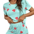 thumbnail image 6 of beishanbush Clothing 2025 Women Pajama Sets Under $10 Women's Cute Heart Print Tee and Shorts Pajama Set, 6 of 8