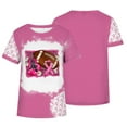 thumbnail image 4 of IROINNID Clearance Pink Breast Cancer Top for Women Breast Cancer Awareness Loose Round-Neck Printing Blouse Short Sleeve T-Shirt Summer Tops,Pink, 4 of 5