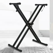 Mgaxyff Portable Keyboard Stand, Heavy-Duty, Classic Double-X Keyboard Stand, Infinitely Adjustable Piano Keyboard Stand with Locking Straps, Double Braced Electric Organ Holder Adjustable Height