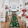 thumbnail image 4 of Lahome Decor 2' x 6' Christmas Hallway Runner Rug, 2x6ft Kitchen Rug, Elk, Christmas Tree, Sleigh, House Pattern Non-Slip Washable Indoor Area Rug,Green, 4 of 10