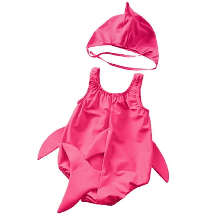 

Gubotare Toddler Baby Boys Girls 1 Piece Swimsuit Cartoon Swimwear Bathing Suit+Hat 1 Piece Swimsuit Hot Pink 3-4 Years