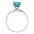 thumbnail image 4 of Clara Pucci 14K White Gold Solid Gold Turquoise Solitaire Anniversary Ring for Women - 2 cttw Princess Cut, 4 of 8