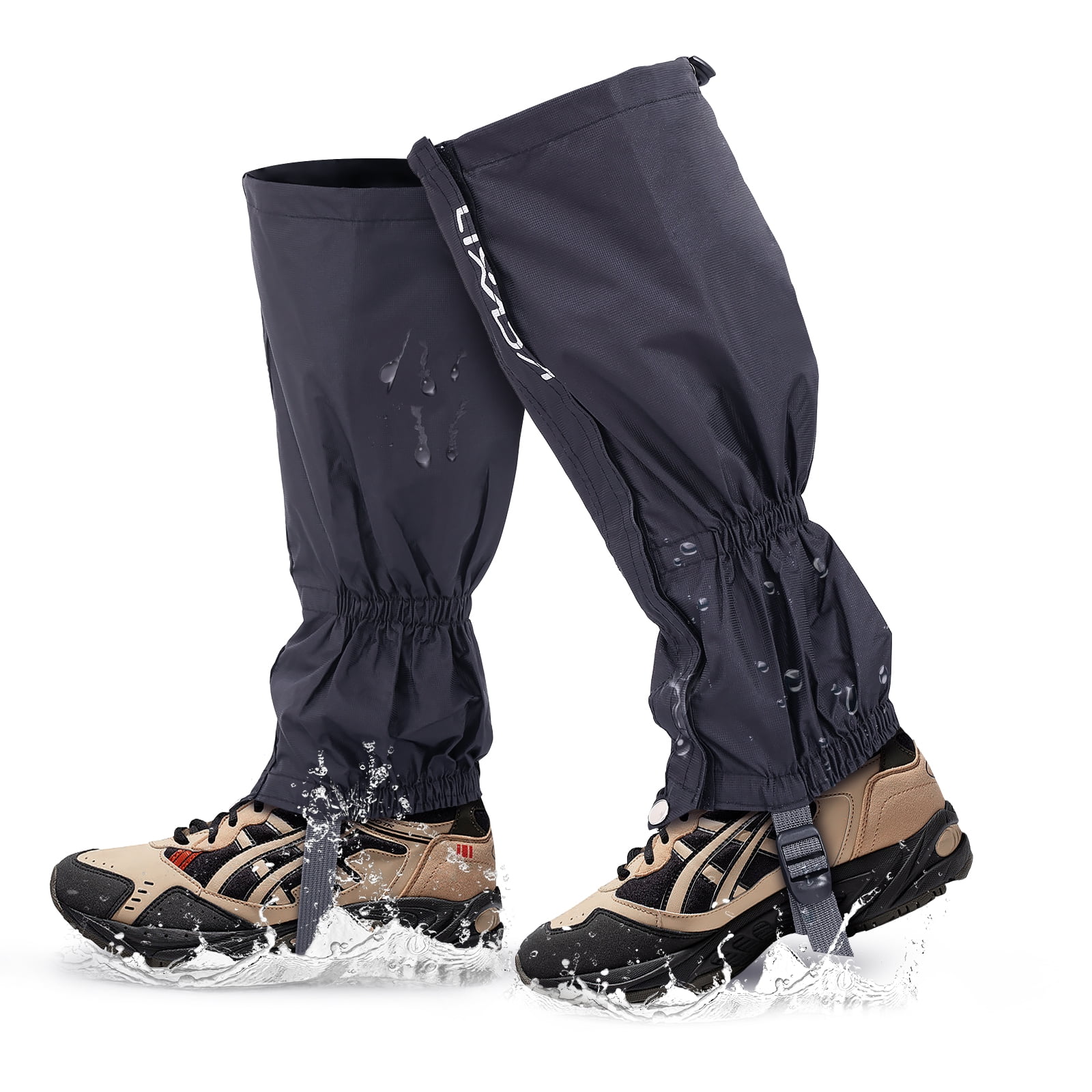 Lixada One Pair of Gaiters Outdoor Unisex Zippered Closure Wear and
