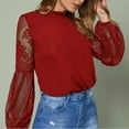thumbnail image 4 of STETMN Womens Lantern Long Sleeve Blouse Causal Trendy Lace Dressy Versatile Outfits, 4 of 7