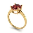 thumbnail image 2 of 2.5ct Oval Cut Red Natural Garnet 18k Yellow Gold Engraving Statement Bridal Wedding Solitaire Designer Ring Size 10.5, 2 of 5