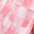 thumbnail image 3 of Odeerbi Kids Shirts Toddler Boys Hawaiian Shirts Summer 2025 Casual Beach Wear Lattice Short Sleeve Shirt with Pocket Baby Clothes Pink, 3 of 7