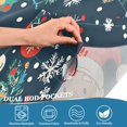 thumbnail image 3 of Yayeee Kitchen Curtains Tier Pair Light Filtering 27"x36" Rod Pocket Short Cafe Window Panel, Blue Christmas Santa, 3 of 7