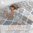 thumbnail image 4 of 3 Piece Teal Blue Grey Geometric Duvet Cover Set Full Size, Microfiber Comforter/Quilt Cover with Corner Ties and 2 Pillowcases, Morocco Abstract Art All Season Soft Bedding with Zipper Closure, 4 of 8