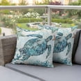 thumbnail image 5 of Pack of 2 Outdoor Pillow Covers 16x16 Inch Waterproof Teal Turtle Coastal Throw Pillow Covers,Decorative Couch Pillow Case Sham Summer Beach Starfish Nautical Sea Patio Pillowcases Cushion Cover, 5 of 8