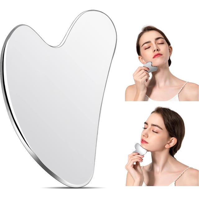 VGY Herramientas faciales Gua Sha de acero inoxidable para apretar la piel masaje Guasha herramienta de belleza para cara cuerpo ojos cuello masajeador