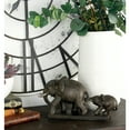 thumbnail image 2 of 11" x 6" Brown Polystone Elephant Sculpture, by DecMode, 2 of 8