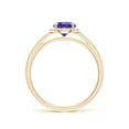 thumbnail image 2 of ANGARA Natural Round Tanzanite Cathedral Ring with Diamond Halo in 14K Yellow Gold for Women (Size-6mm) | December Birthstone, Birthday, Anniversary, Jewelry Gift for Women | Natural Tanzanite Ring, 2 of 10