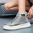 thumbnail image 5 of LASUDRAA Mens and Womens Ankle Couple Shoes Sequins Trendy High Top Street Dance Casual Board Shoes, 5 of 8