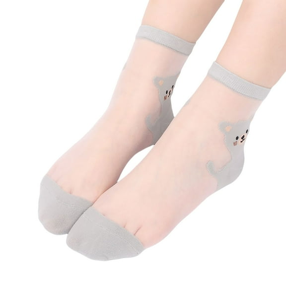 ZHENHONG Slipper Socks for Women 1 Pairs Women's Ballerina Socks Solid Cute Embroidery Socks Lace Splice Silk Stockings Boat Socks