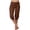 Coffee, variant on Capri Pants for Women High Waisted Drawstring Knee Length Tapered Lounge Sweatpants Casual Cropped Joggers with Pockets