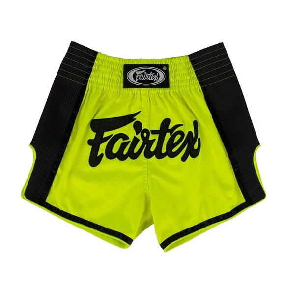 Pantalones cortos de boxeo para muay thai Fairtex BS1706, corte delgado, verde, talla pequeña