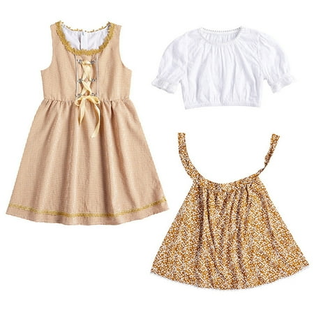 

LEIWAO Outfits For Toddler Girls Kids Toddler Baby Girls Summer The Oktoberfest Short Sleeve Tops Apron Princess Dress Outfits Clothes Child Street Wear Summer Clothing Set