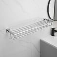 thumbnail image 4 of Bathroom Towel Rack with Double Towel Bar 32 Inch Bathroom Hotel Shower Shelf SUS304 Stainless Steel Modern Wall Mounted Holder Polished Chrome, 4 of 13