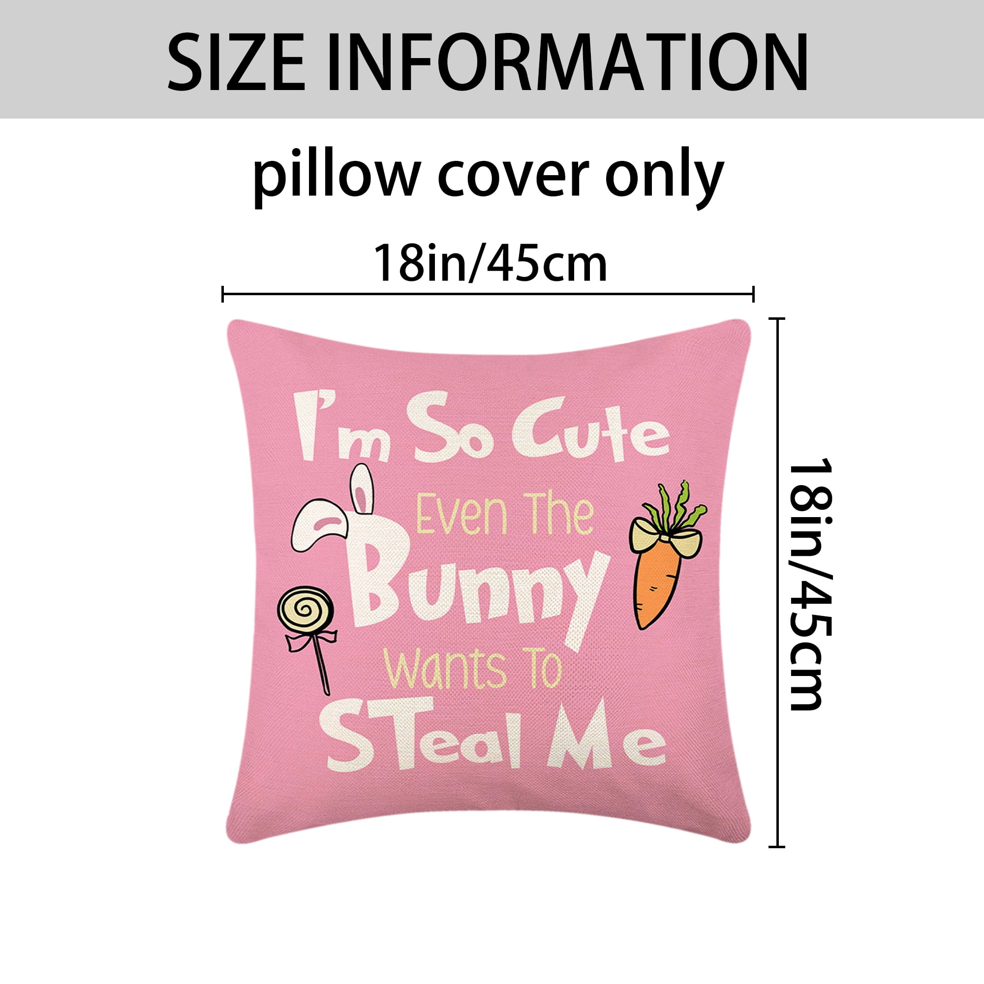 Unique Bargains Happy Easter Rabbit Throw Pillow Covers Set of 2 Flower Pattern 3