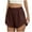 Brown, variant on Women's Workout Quick Dry Shorts Athletic Running Shorts Elastic High Waisted Gym Shorts with Zipper Pockets