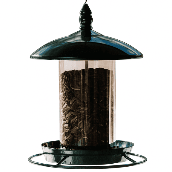 Metal Bird Feeder for Outside Hanging, Wild Bird Feeders for Cardinal, Large Roof and Tray - 6 Port