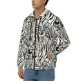 thumbnail image 3 of Uemuo Leopard And Zebra for Men's Fashion Full-zip Hoodies & Sweatshirts with Kangaroo Pocket, Zip-up Hooded Sweatshirt, Moisture Wicking & Breathable-Large, 3 of 5