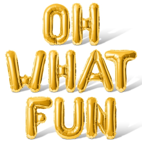 Letter Balloons - OH WHAT FUN 16" Inch Alphabet Letters Foil Mylar Balloon Christmas Party Banner (Gold)