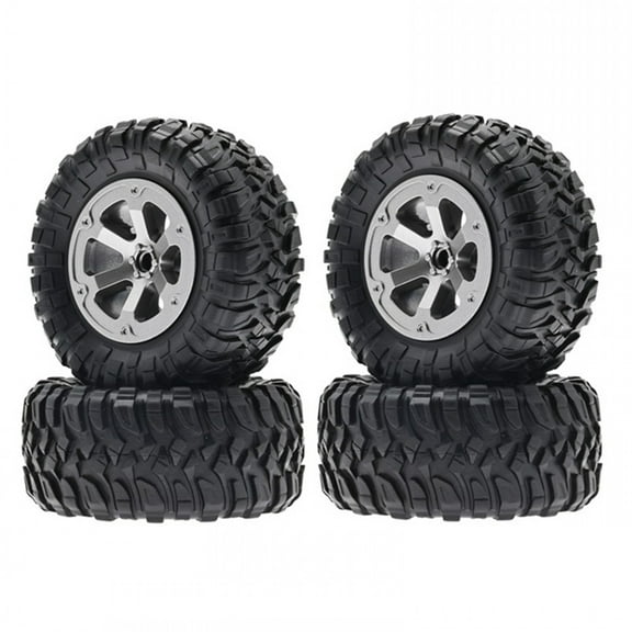 4pcs Wheel Rim Rubber Wheel Tyre Set Front & Rear Wheels with 6-Spoke for C14 C24 MN D90 99S Remote Control Car