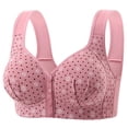 thumbnail image 1 of UNITWRY Front Closure Bras for Women Printed Floral Large Size Without Underwire Solid Color Lace Bras Support Plus Size Bra, 1 of 9