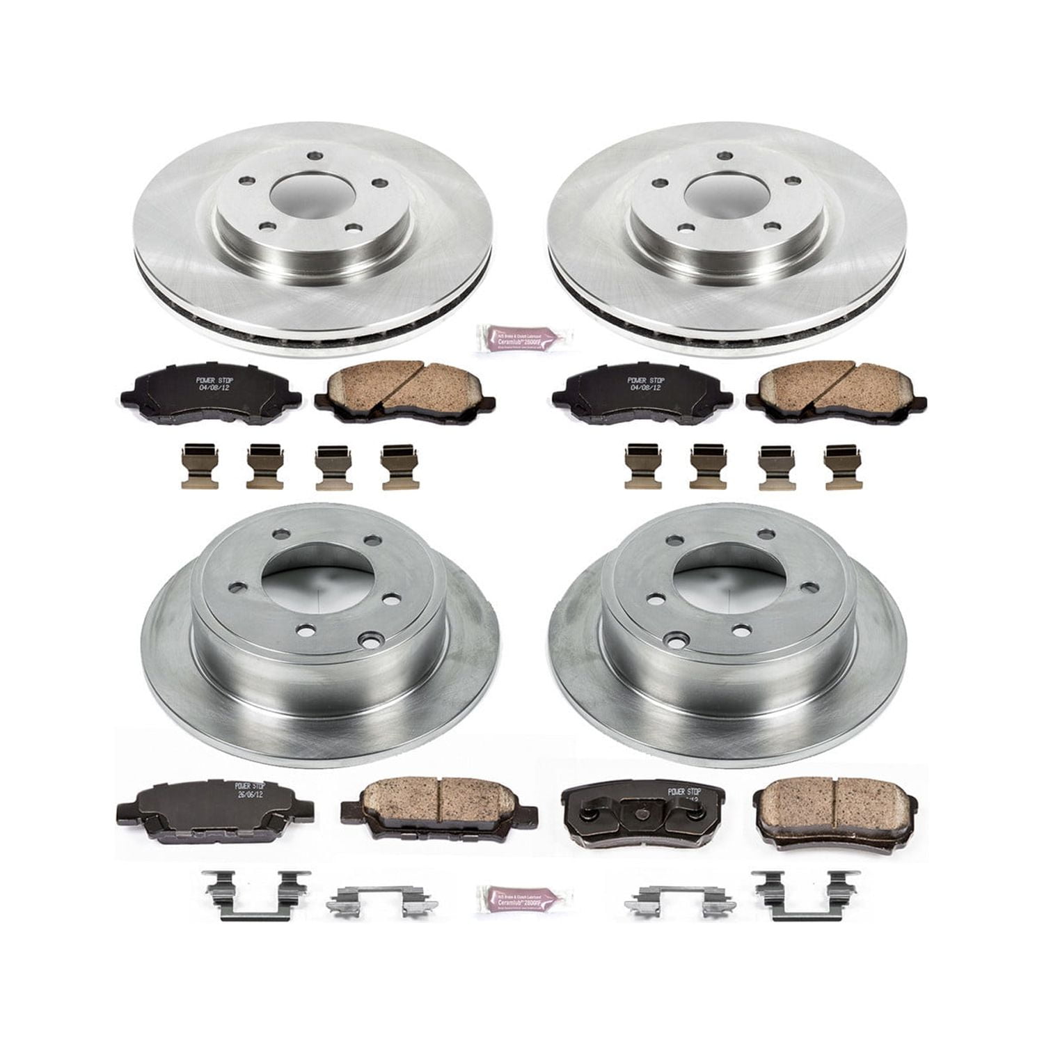 Power Stop Front and Rear Stock Replacement Brake Pad and Rotor Kit KOE2840