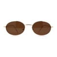 thumbnail image 1 of 1990s Dad Shade Round Oval Metal Rim Sunglasses Gold Brown, 1 of 4