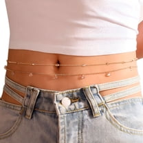 DESIGNICE Waist Chain Metal Gold Exquisite Multilayer Waist Chain Jewelry Belly Accessories Rose Gold