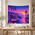thumbnail image 5 of Station Wagon on a Winding Coastal Road, Nostalgic Retro for Car Enthusiasts, Sunset Drive Art, Housewarming Gift, Tapestry Wall Hanging for Living Room and Garage, 5 of 7