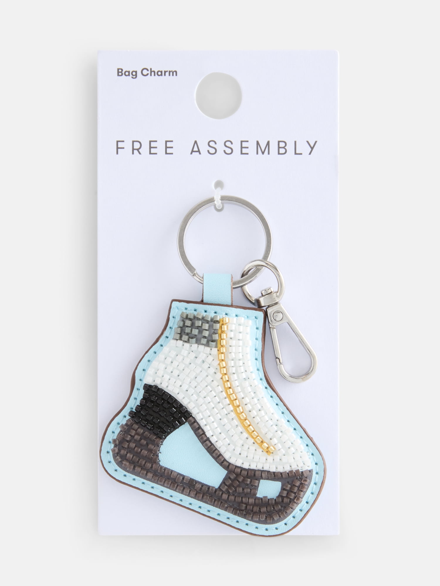Free Assembly Women's Beaded Ice Skate Bag Charm, Blue