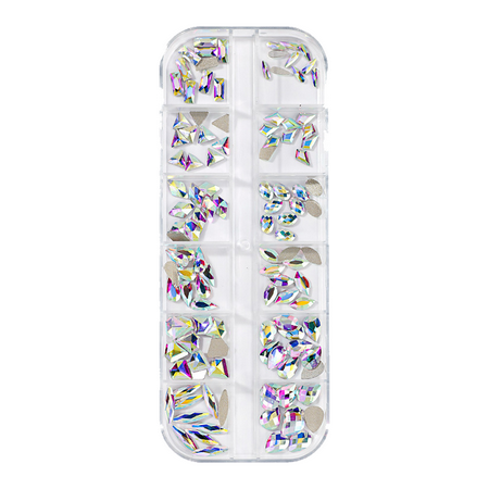 

CrystalNailArtRhinestonesSet FlatbackRound&Multi-ShapeGlassNailDecorations 3DNailCharmsNailDiamondsKitforWomenGirlsNailDesignDIYCraftsClothesShoesJewelry