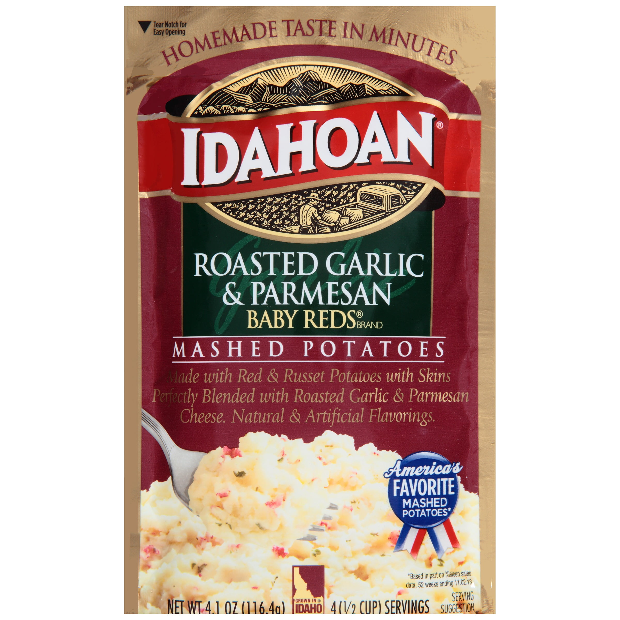 Idahoan Baby Reds Roasted Garlic & Parmesan Mashed Potatoes, 4.1 oz by Idahoan Foods, LLC
