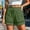 *Army Green, variant on Binmer Women's Lace Trim Linen Blend Shorts, Elastic High Waist Drawstring Shorts with Pockets Army Green,Women's Plus L