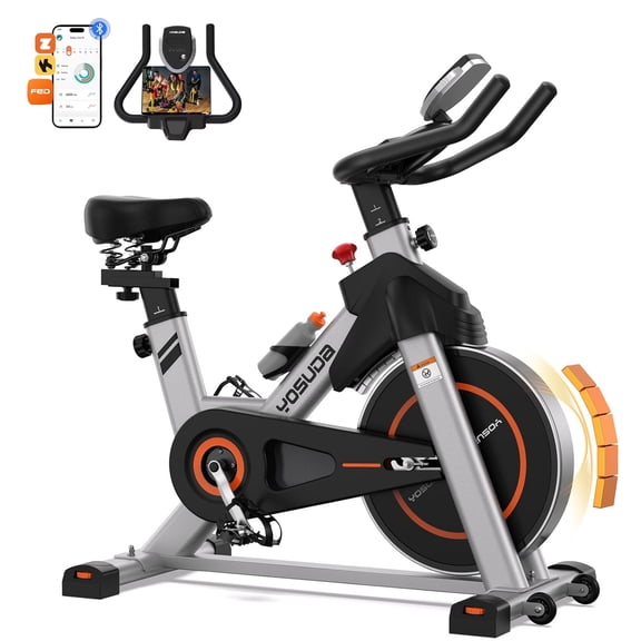 YOSUDA Magnetic Stationary Bike – Indoor Cycling Bike with 350 lbs Weight Capacity, Comfortable Seat Cushion & Bluetooth