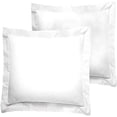 thumbnail image 2 of 600 Thread Count 100% Egyptian Cotton Pack of 2 Euro 26 x 26 Inches, White Solid Pillow Shams Cushion Cover, Super Soft Decorative European Square Pillow Shams Envelope Closure, 2 of 5