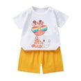 thumbnail image 4 of Rovga Baby Boys Girls Outfits Cartoon Print Short Sleeve Tops Printed Shorts 2PCS Clothes Set Fashion Dailywear, 4 of 5