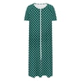 thumbnail image 4 of Tnhcen Women's Zip Up Robe Long Length Pajama Dress Star Print Cozy Fleece Loungewear with Pockets Soft Sleepwear S-2XL Multiple Colors Available Green, 4 of 7