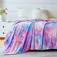 thumbnail image 5 of Elegear Rainbow Throw Girls Blanket, Unique Tie-dye Flannel Blanket Super Soft Cute Decorative Floor Sofa Couch Throw Warm Cozy Fuzzy Blanket for Adults Kid's Gift, 5 of 6