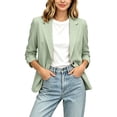 thumbnail image 6 of ClodeEU Women's Single Button 3/4 Sleeve Blazer,Casual Lightweight Lapel Work Jacket Green,Women's Plus XXL, 6 of 7